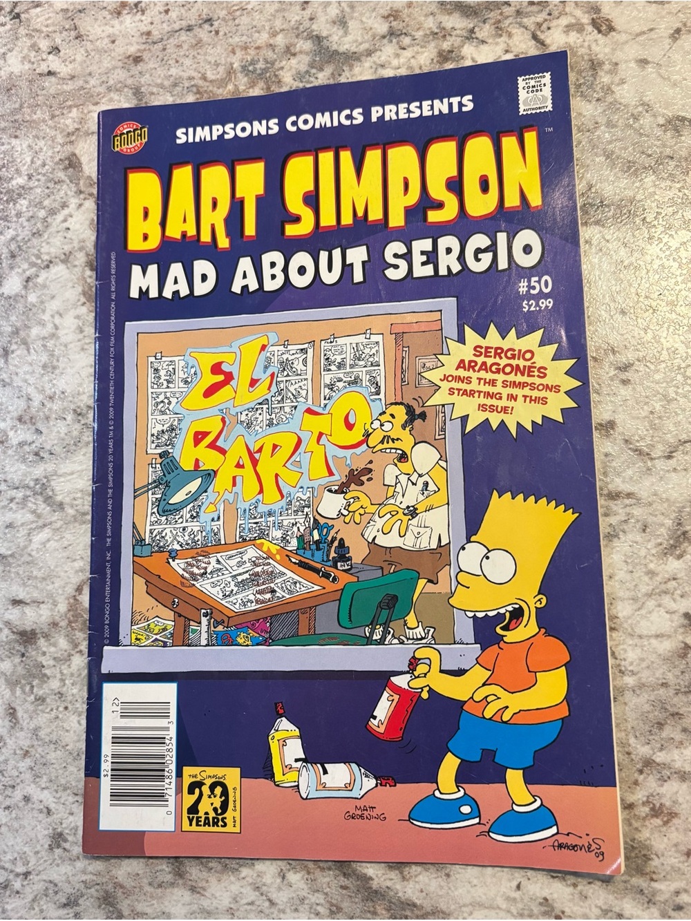 Bart Simpson #50 Mad About Sergio 2009 Bongo Comics Vintage Collectible